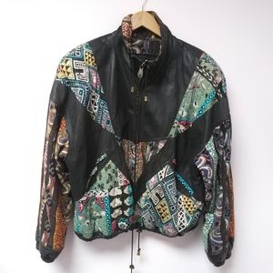 80's early 90's Winlit silk leather bomber M